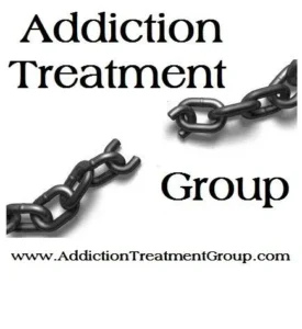 Addiction treatment group logo with broken chain