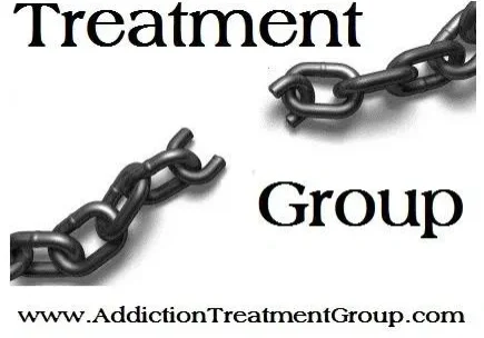 Addiction treatment group logo with broken chain